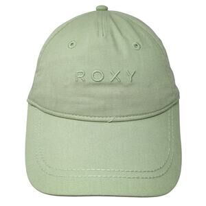 Roxy Strapback 5 Panel Cap Green One Size Adjustable Embroidered Vented Holes